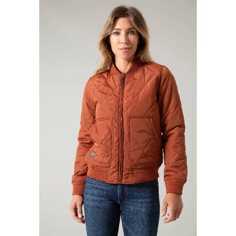 Sporty Elegance Kimes Women's Marinos Bomber Dark Rust Jacket