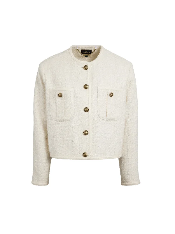 Fresh And Capable Esme Boucle Jacket - Ecru