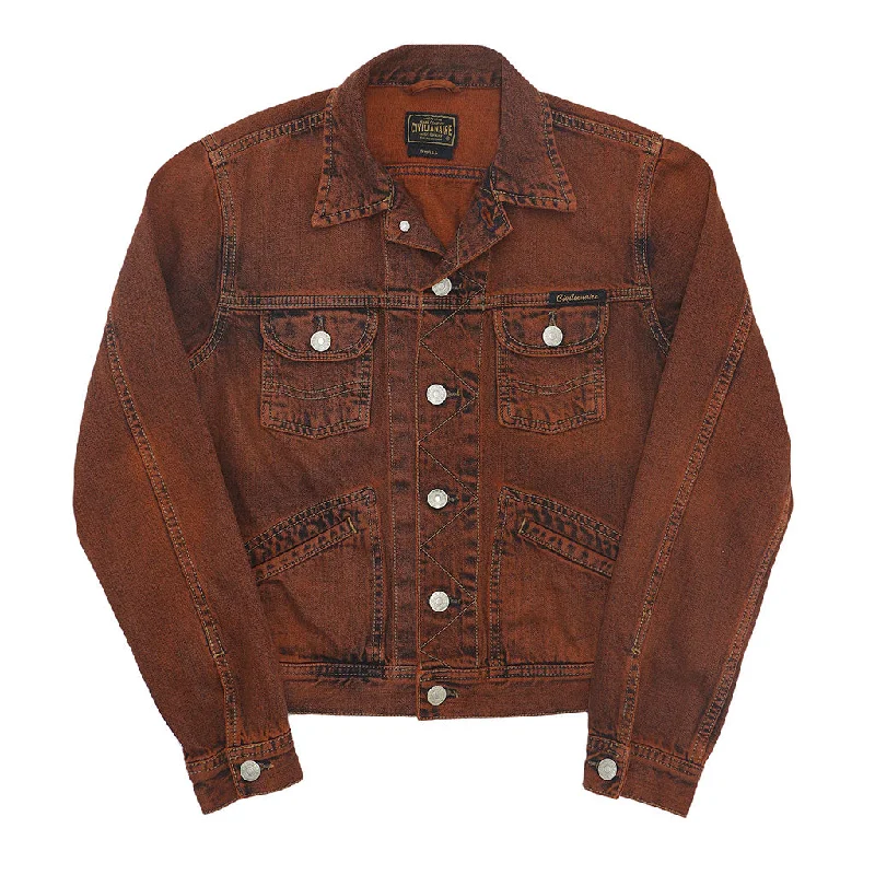 Celebrity Style Pocket 12.4 oz Denim Ranch Jacket - Orange Memphis Wash