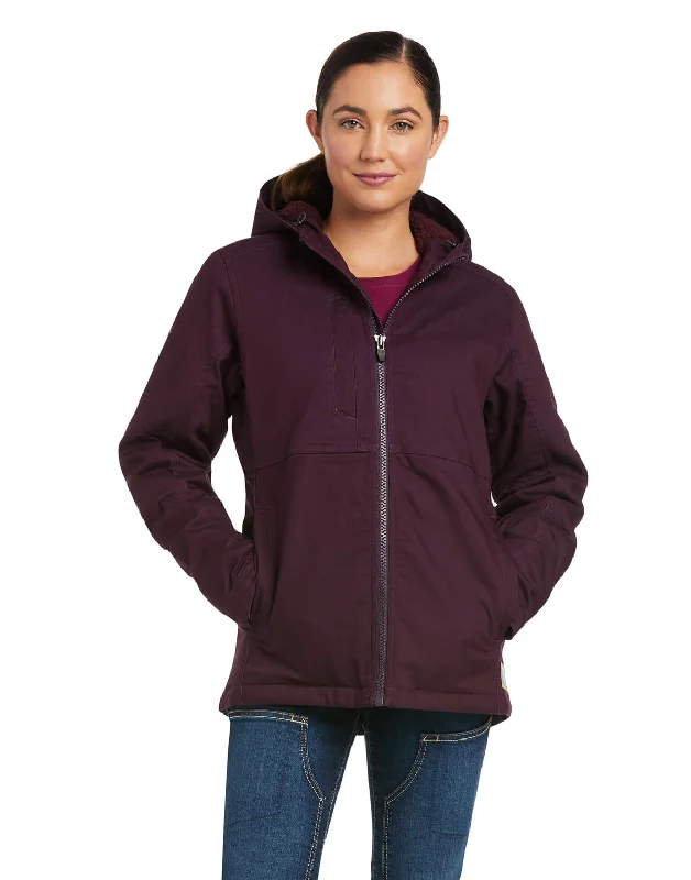 Cozy Knits Ariat Rebar Women's DuraCanvas Insulated Jacket-Plum
