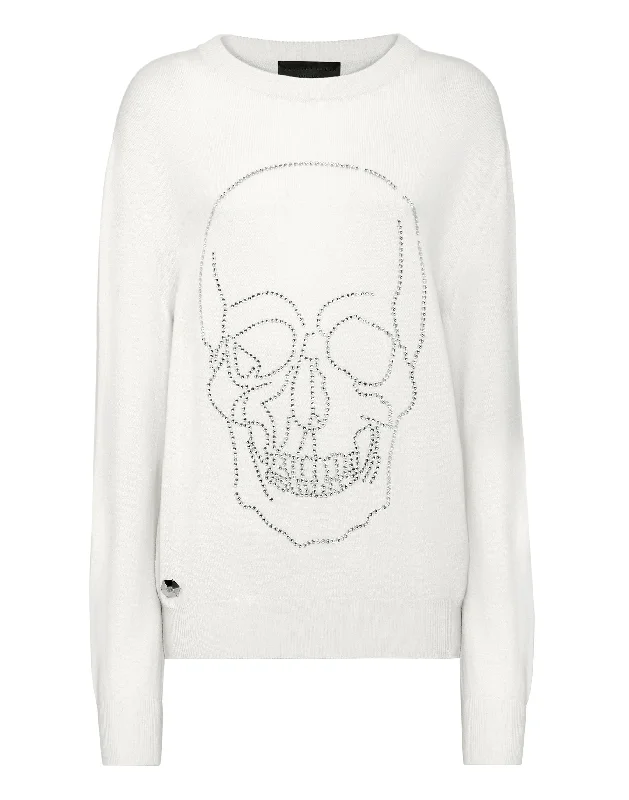 Urban Chic Cashmere Pullover Round Neck LS with Crystals