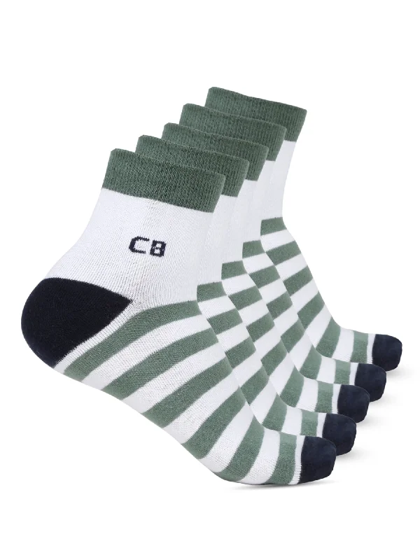 All-Day Comfort Men's Sage Green Fashion Ankle length Socks -Pack of 5