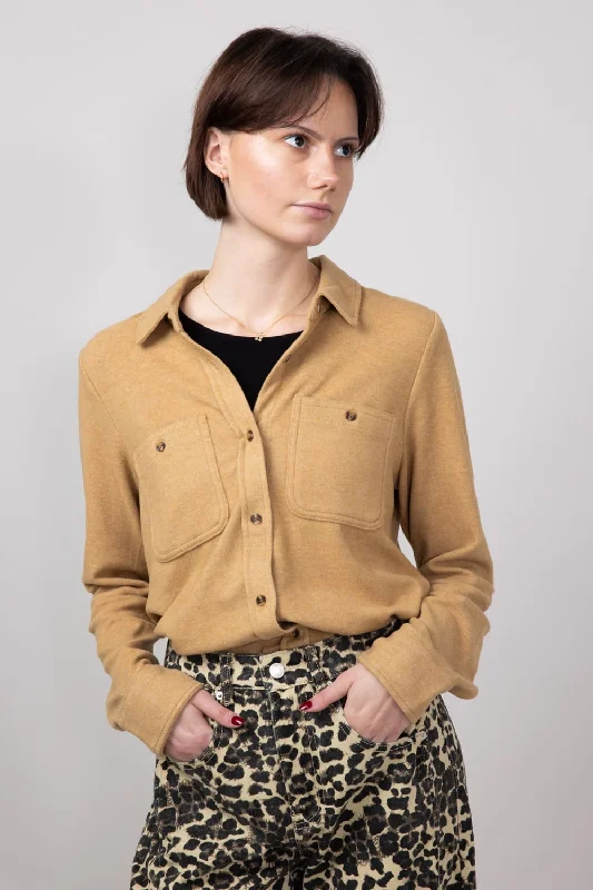 High-quality Styles Thread & Supply Lewis Soft Luxe Button Up Shirt for Women in Iced Coffee | T1084PVXTS-ICED COFFEE