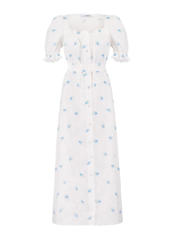 Layered Style Brigitte Linen Maxi Dress in Linum