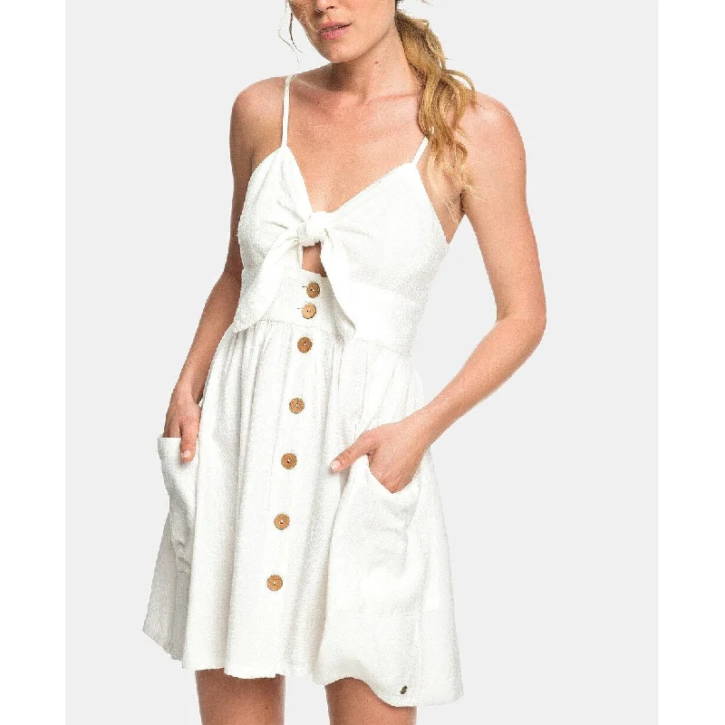 Noble And Elegant Roxy Women's Under The Cali Sun Knot Front Minidress Natural Size Large Noble And Elegant Roxy Women's Under The Cali Sun Knot Front Minidress Natural Size Large