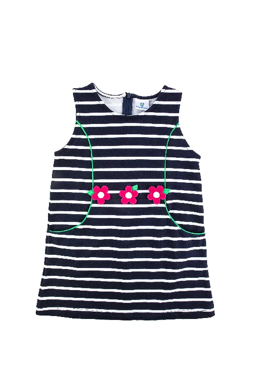 Simple And Comfortable French Terry Flower Stripe Jumper