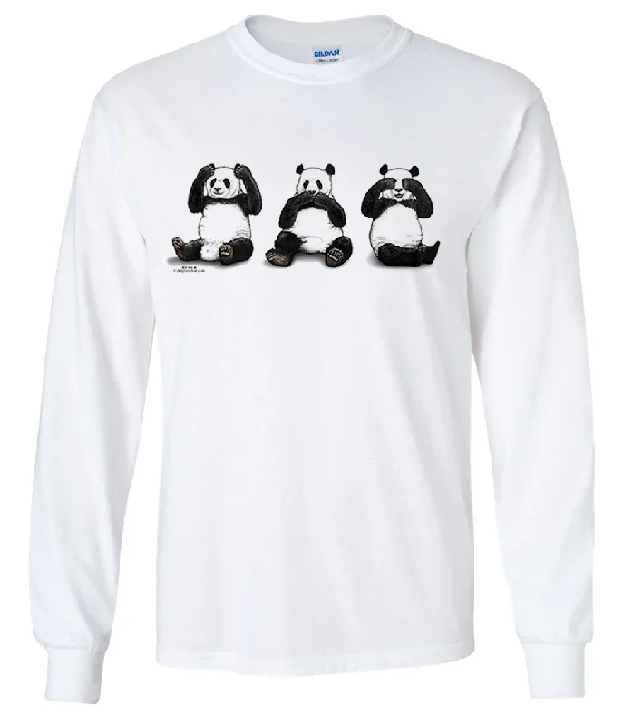 Basic Comfort No Evil Pandas By Royce Long Sleeve Shirt