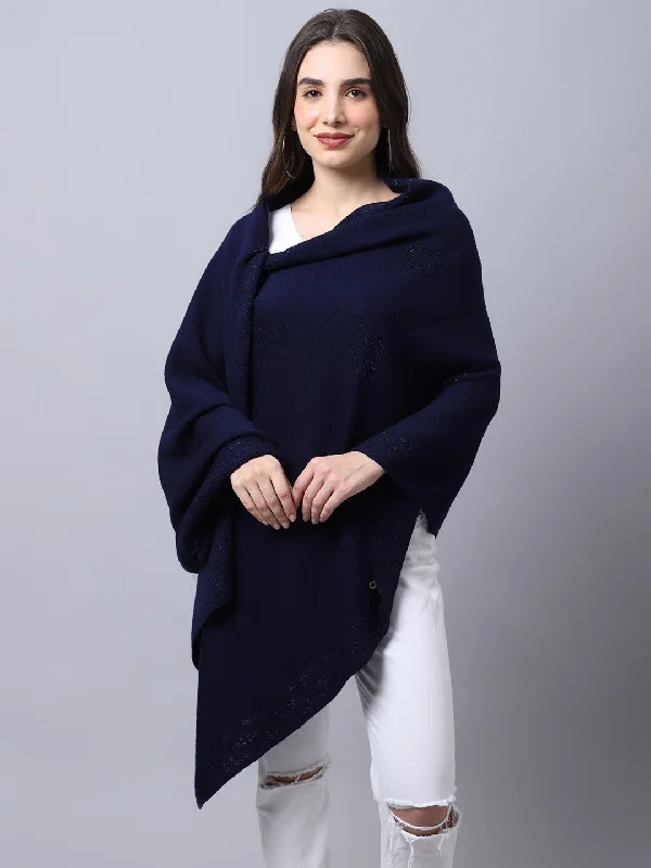 Leisure Sports Women's Casual  Navy Self design Jacquard  Stole