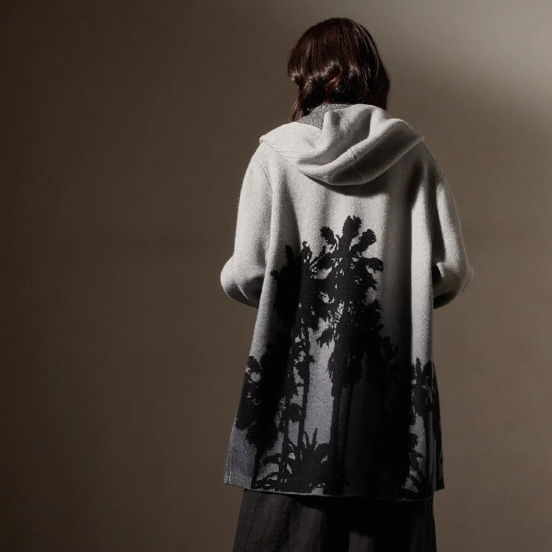 Comfortable Outfits Ombrè Palms Unisex Cashmere Sweater - Black/Grey