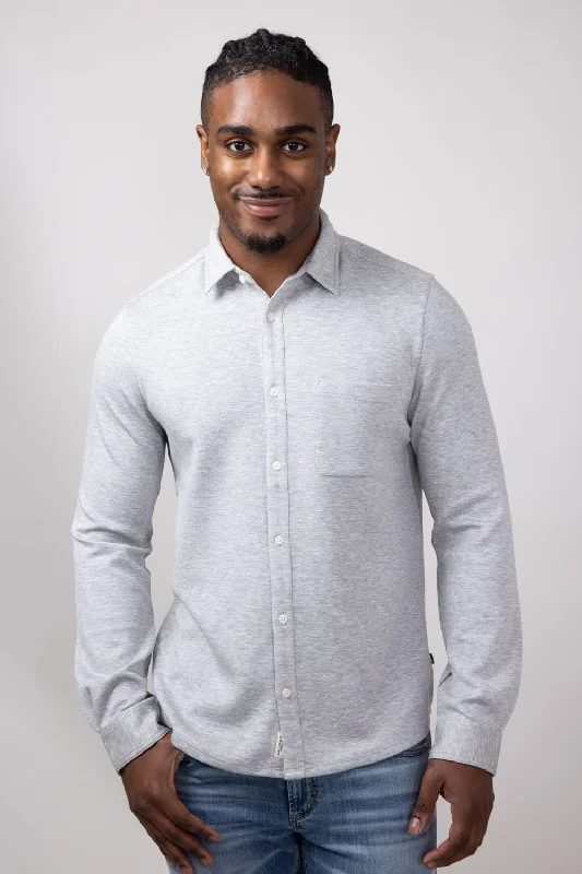 Diamond Series Civil Society Nick Knit Button Up Shirt for Men in Heather Gray | MCLN-2019 HTHRGRY