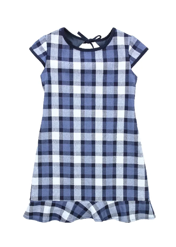 Smart Casuals Dress Blues Plaid Dress