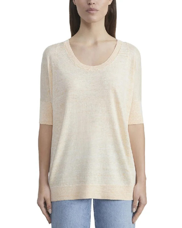 Avant-garde Design Lafayette 148 New York Oversized Scoop Neck Linen Sweater