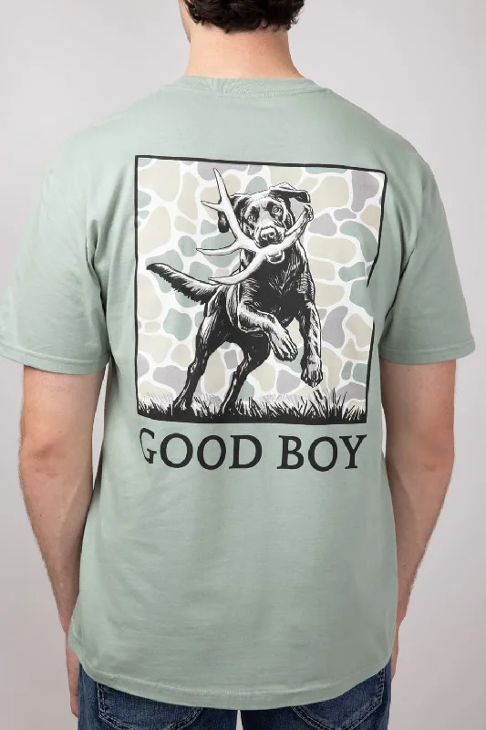 Personalized Wear Good Boy Fetch Dog T-Shirt for Men in Sage | 2211-SAGE