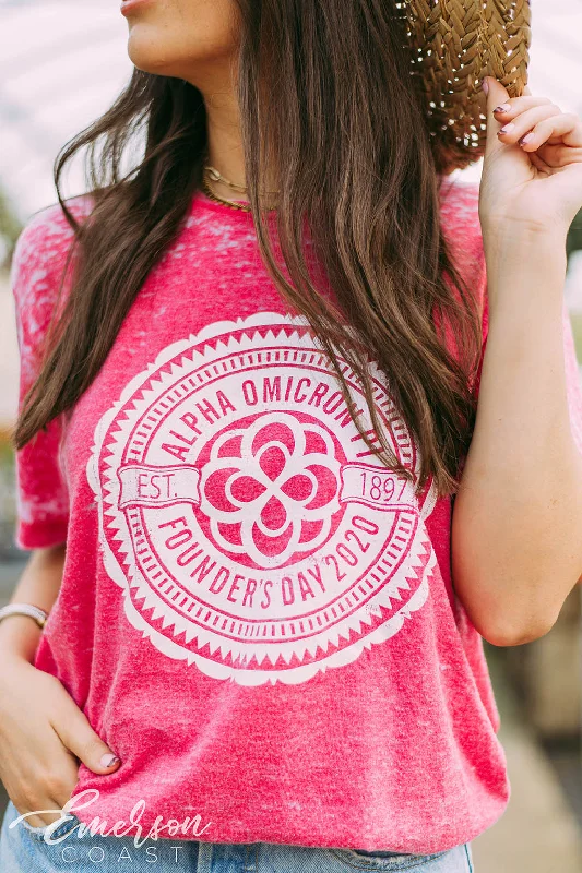 Advanced Customization Alpha Omicron Pi Founders Day Mineral Wash T-shirt