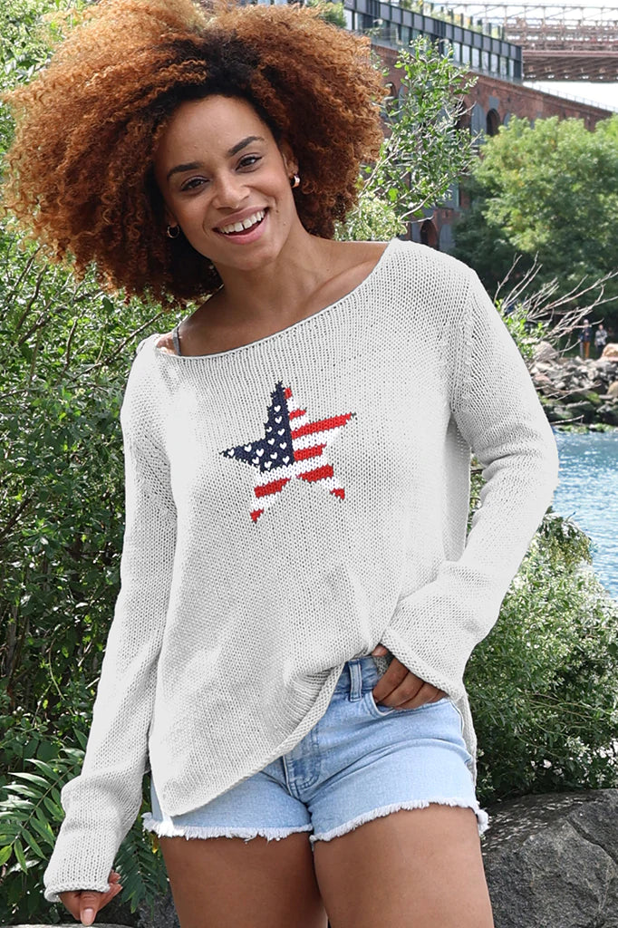 Effortless Comfort Star Flag Crew Cotton