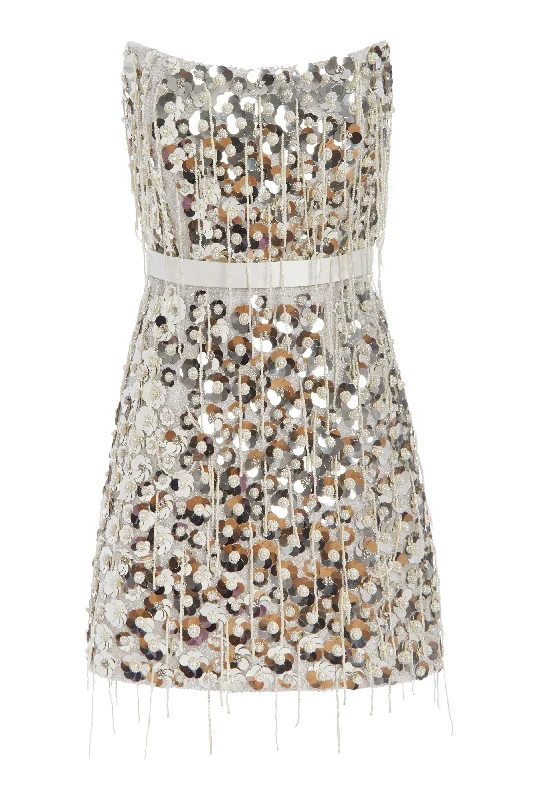Denim Design Paulina Hand-Beaded Mini Dress