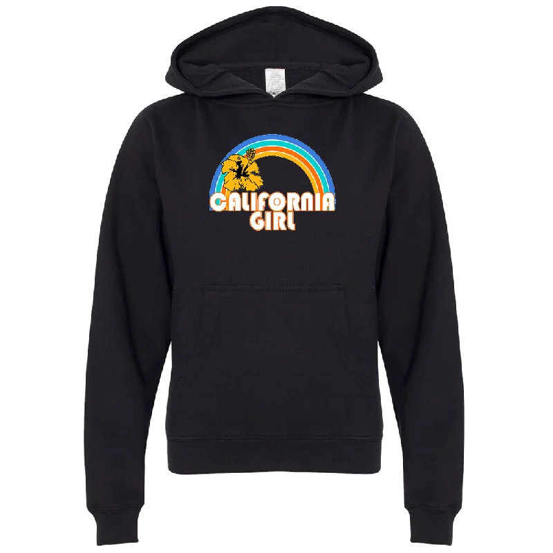Warm Comfort California Girl Rainbow Hibiscus Premium Youth Sweatshirt Hoodie