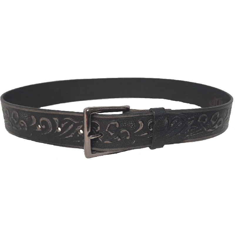 Romantic Temperament Men's Genuine Leather Flower Embossed Belt