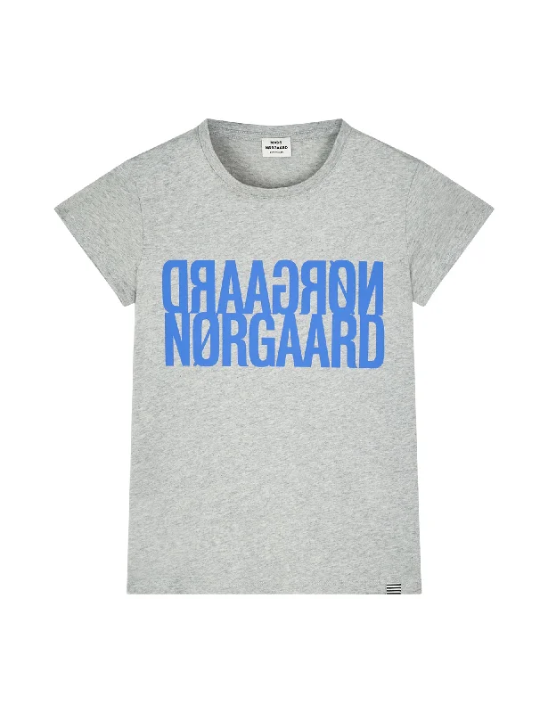 Retro Prints Single Organic Tuvina Tee, Light Grey Melange