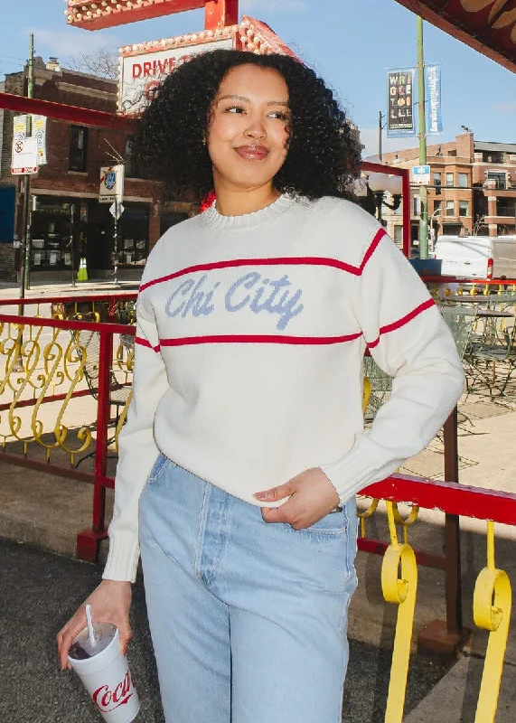 Fashion Design Chi City Varsity Stripe Sweater