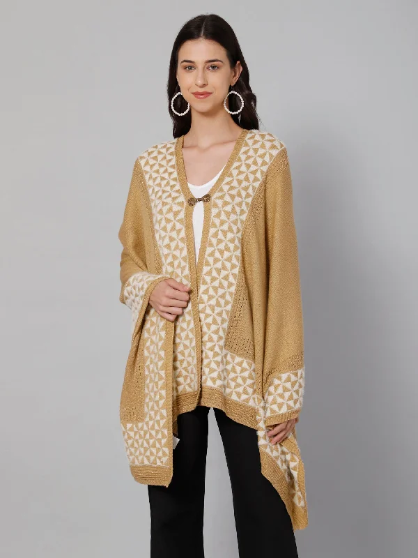 Creative Prints Women's Casual  Khaki Jacquard border  Stole