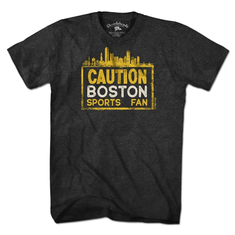 Must-have For Autumn And Winter Caution Boston Black & Gold T-Shirt