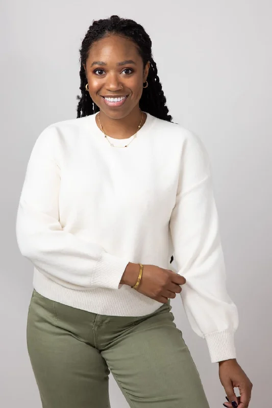 Spiritual Vitality Crewneck Sweater for Women in Cream | LF3S26354-CRM