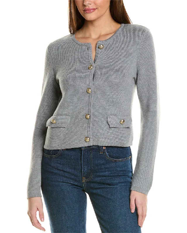 Versatile Itinerary Bruno Magli Cropped Crewneck Wool Jacket