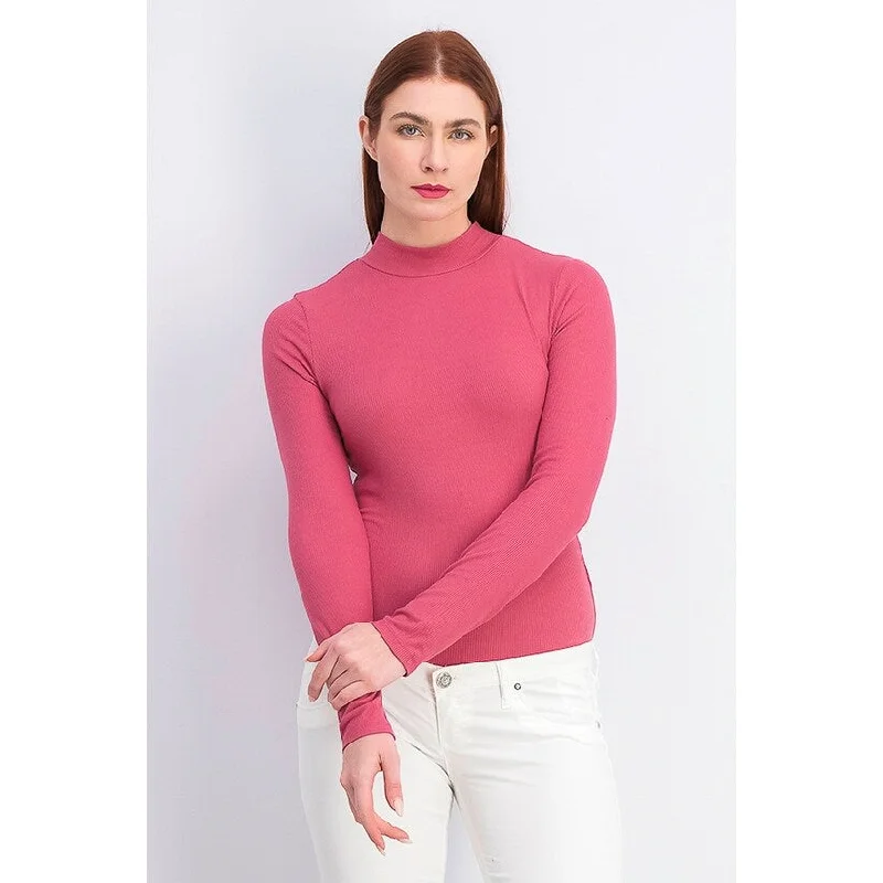 Romantic And Fresh Self Esteem Juniors' Mock-Neck Bodysuit Pink Size X-Large