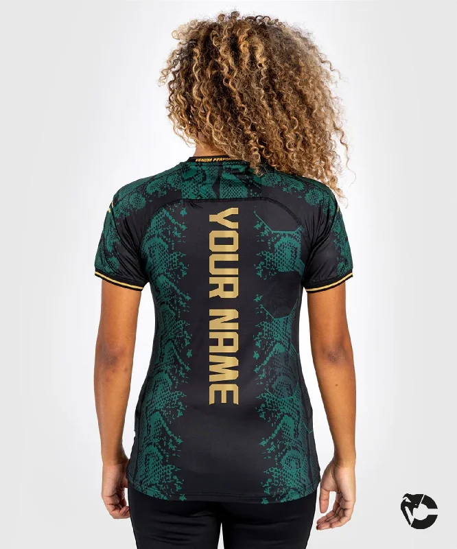 Leisure Travel UFC Adrenaline by Venum Personalized Authentic Fight Night Women’s Walkout Jersey Green/Black/Gold - Emerald Edition Leisure Travel UFC Adrenaline by Venum Personalized Authentic Fight Night Women’s Walkout Jersey Green/Black/Gold - Emerald Edition