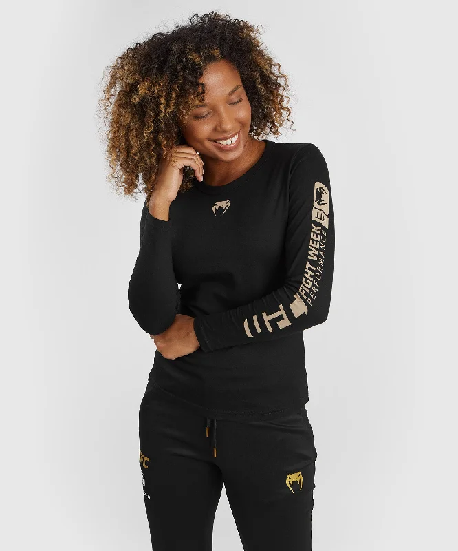 Timeless Comfort UFC Adrenaline by Venum Fight Week  Women’s Long-sleeve Cotton T-shirt - Black