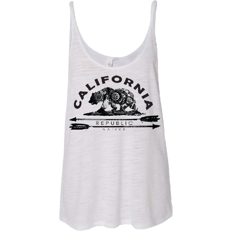Elegant And Casual California Republic Native Bear Monochrome Slouchy Tank
