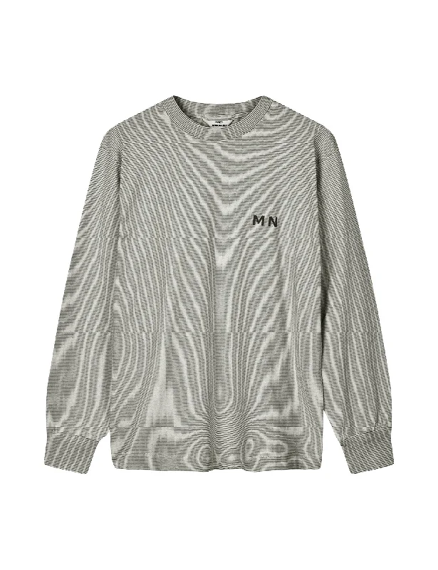 Minimal Classic Crisp Jersey Bolette Tee LS, Black/Snow White