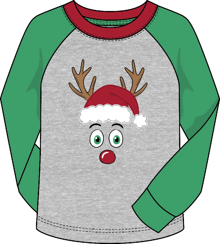 Elegant Style Boys L/S Santa Reindeer Shirt