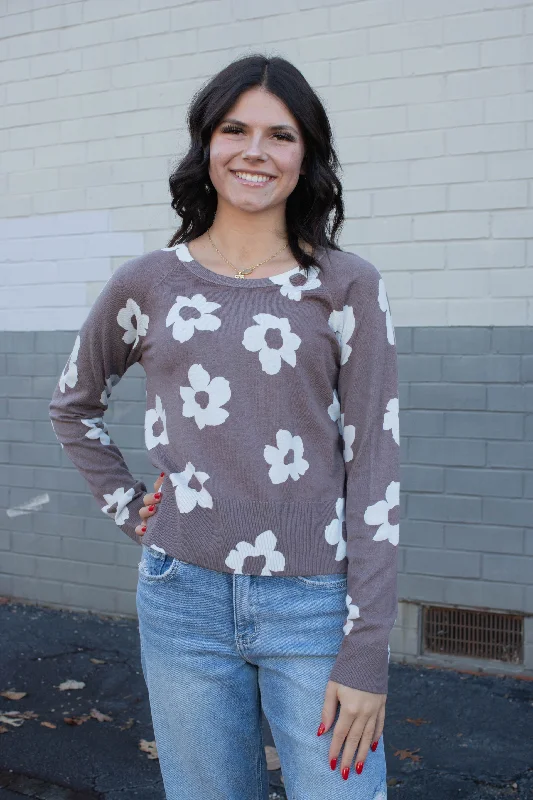 Comfortable Outfits All Day Long Sweater, Cocoa Flower Pop | Sanctuary