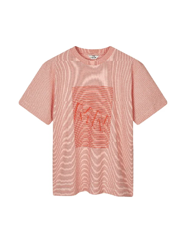 Refreshing Design Crisp Jersey Dassel Tee, Cherry Tomato/Vanilla Ice