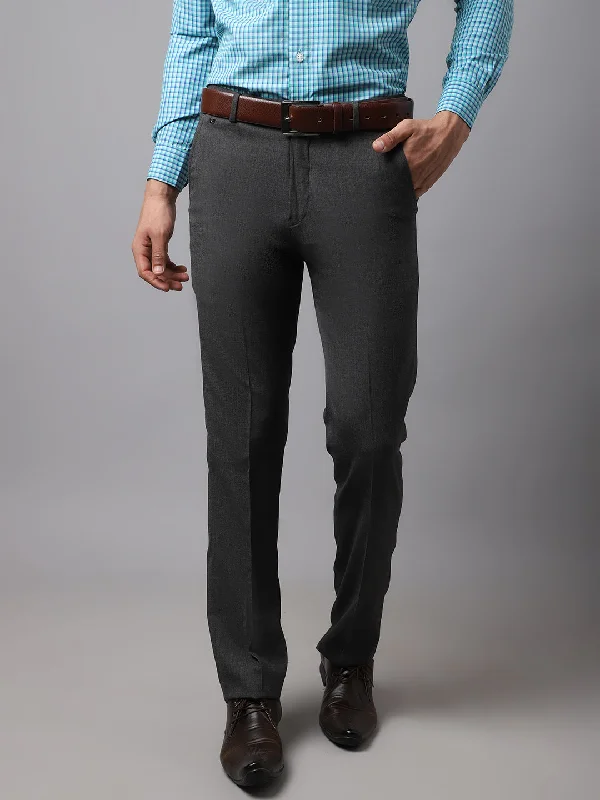 Relaxed Fit Mens Dark Grey Trouser