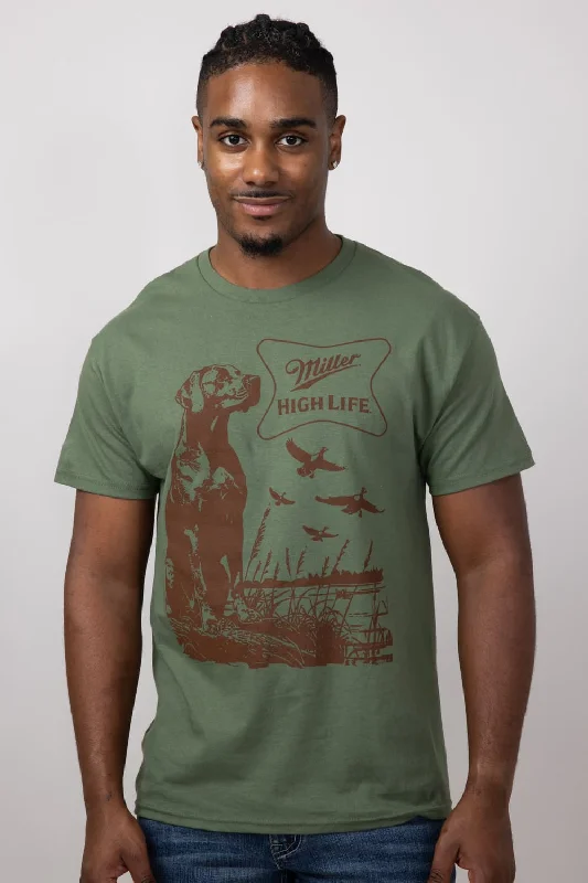 Lazy Home Miller Wildlife Dogs and Ducks T-Shirt for Men in Green | 16148-203A-GREEN