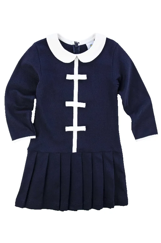Personalized Design Knit Dress With Pleated Skirt And Bows