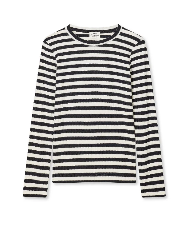 Elegant Style 5x5 Classic Stripe Talika Top, Black/Vanilla Ice