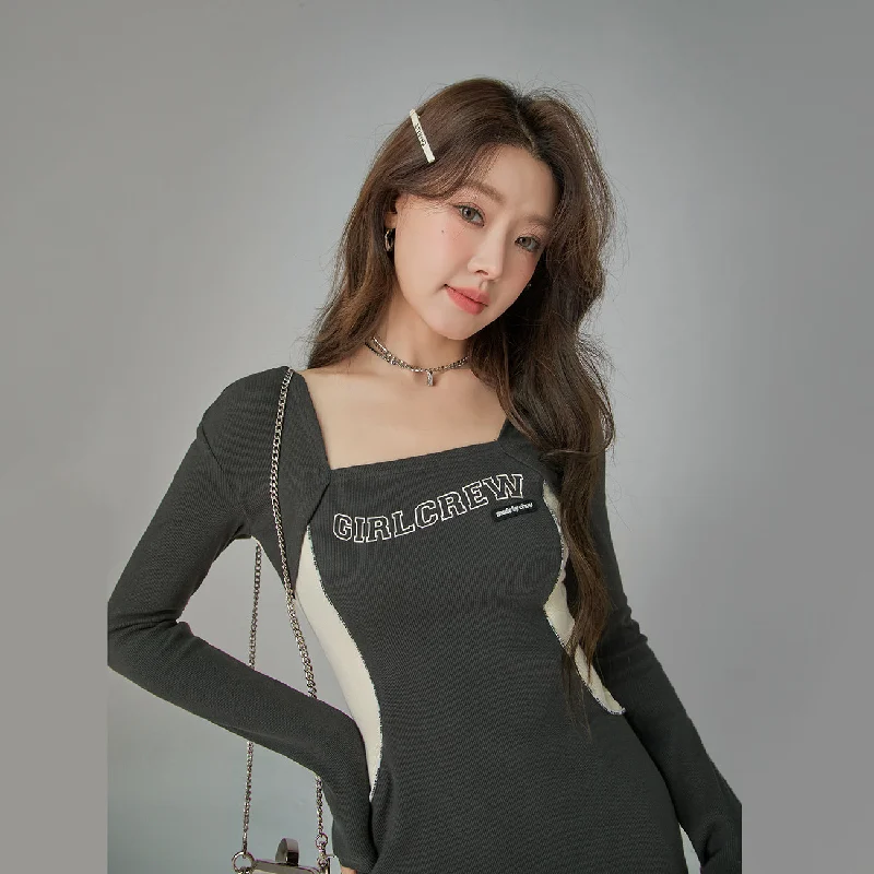 Luxury Temperament Square Neck Slim Dress
