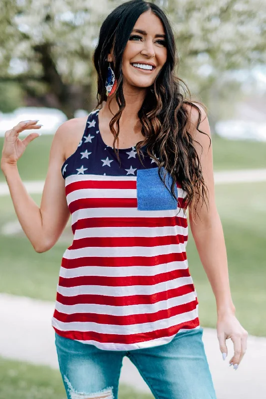 Beautiful Romance US Flag Racerback Top