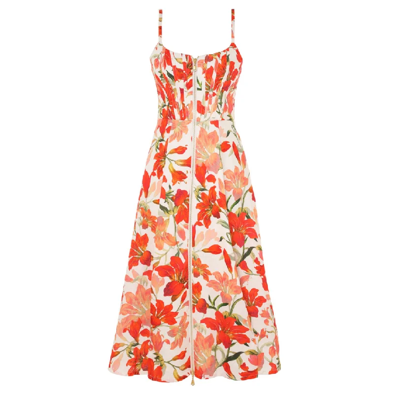 Chic Lounge Tranquility Zipped Midi Dress