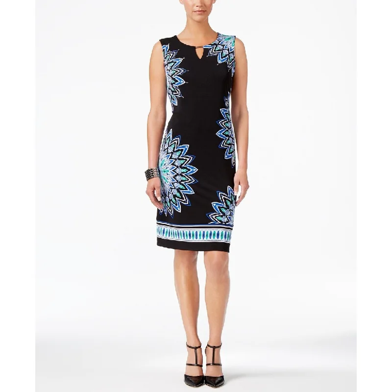 Mid-length Style JM Collection Women's Petite Zoey Printed Sheath Dress Black Size Large Mid-length Style JM Collection Women's Petite Zoey Printed Sheath Dress Black Size Large