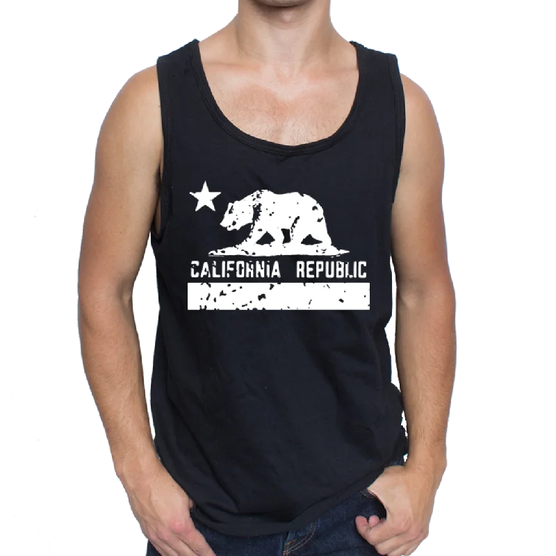 Warm Wear California Republic White Silhouette Men's Tank Top