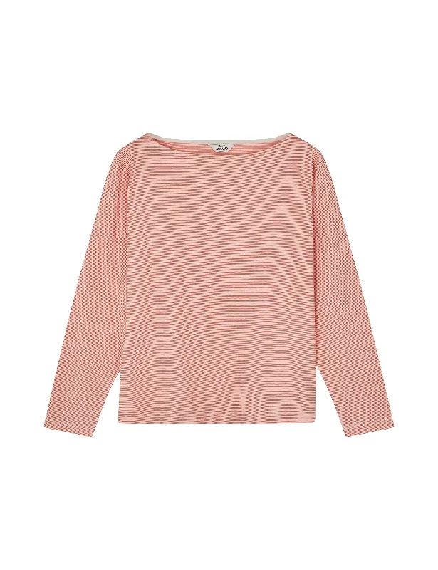 Dressing Tips Crisp Jersey Silke Tee LS, Cherry Tomato/Snow White