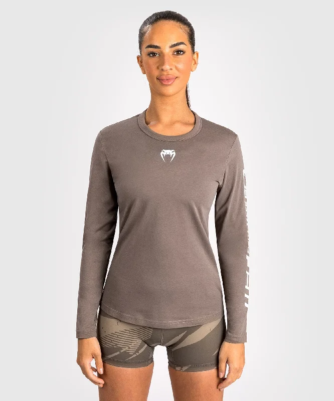 End Of The Year UFC Adrenaline by Venum Fight Week Women’s Long Sleeve Cotton T-Shirt- Bronze
