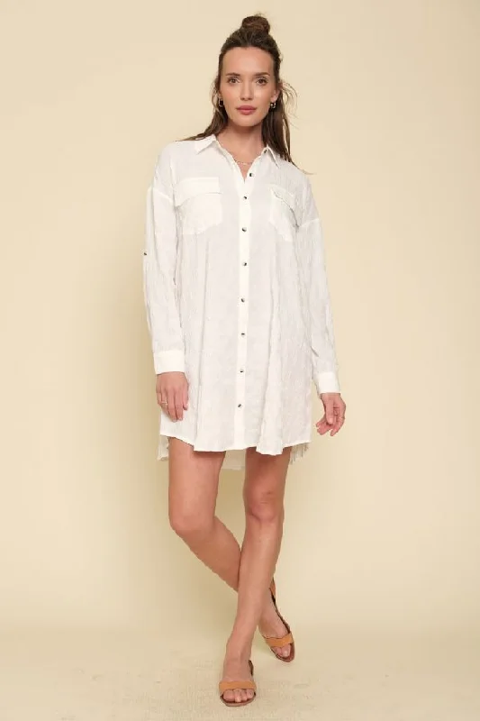 Soft Casuals Textured Shirt Dress