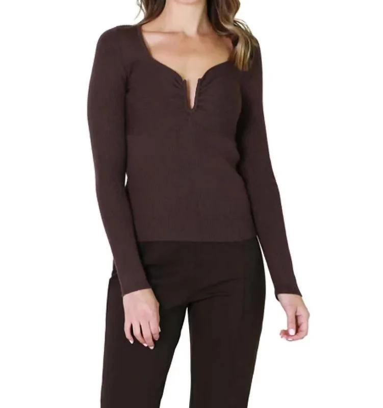 Personalized Wear Frankie Knit Sweater In Brown