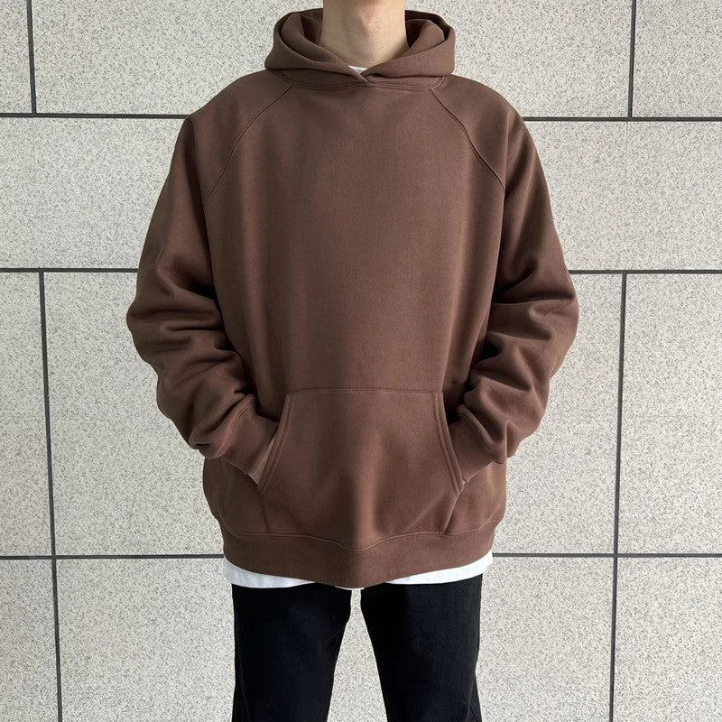 Cozy Fashion Basic Raglan Hooded Velvet Sweater
